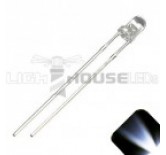 3mm Round Top Cool Clear White LED - Ultra Bright (4stk)