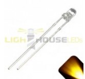 3mm Round Top Yellow / Gold Slow Flashing 1Hz LED - Super Br