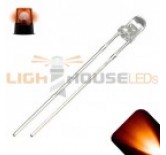 3mm Round Top Orange / Amber Slow Flashing 1Hz LED - Super Bright