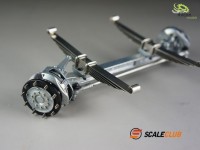 1/14 front axle V2A with springs, hub and disc brake